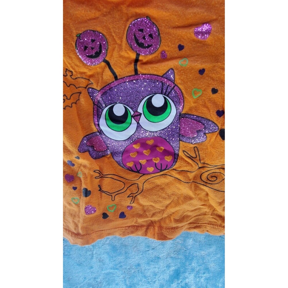 18 Months Owl Orange Halloween Glitter Pumpkin Hearts Bats Cute Shirt - Picture 3 of 8